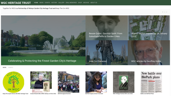Screenshot of the Together for Welwyn Garden City website