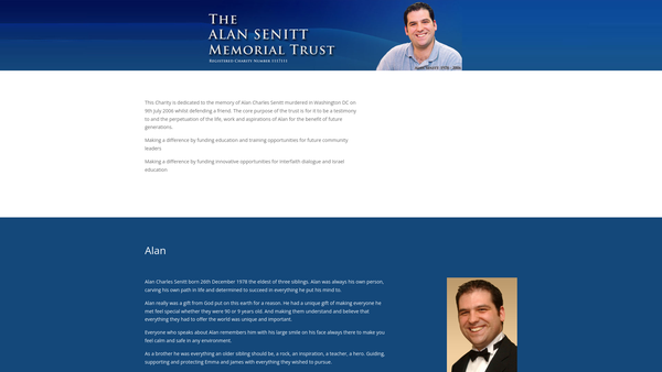 Screenshot of the The Alan Senitt Memorial Trust website