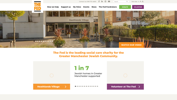 Screenshot of the Federation Of Jewish Services website