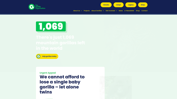 Screenshot of the The Gorilla Organization website