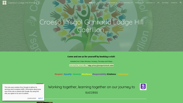 Screenshot of the Caerleon Lodge Hill Primary School PTFA website