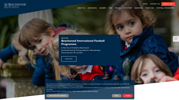 Screenshot of the The Parents Association Of Beechwood Sacred Heart School website