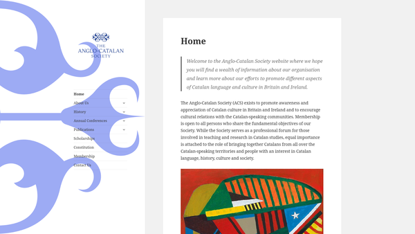 Screenshot of the The Anglo-Catalan Society website