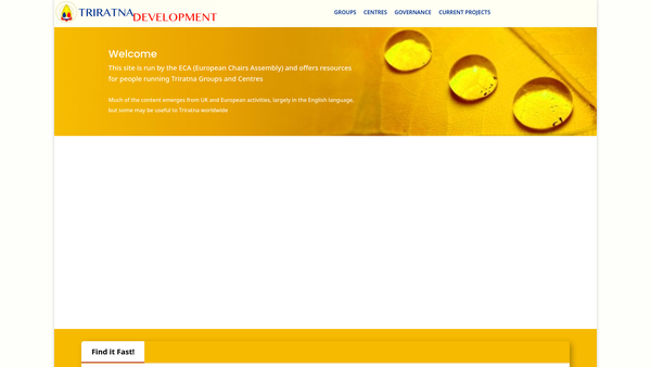 Screenshot of the Triratna Chairs' Assembly website