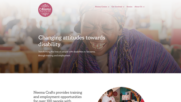 Screenshot of the See Ability First International website