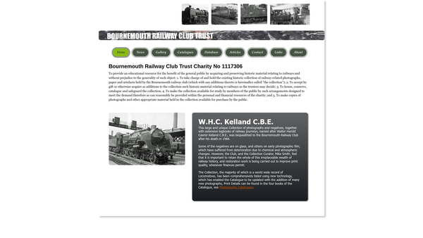 Screenshot of the Bournemouth Railway Club Trust website