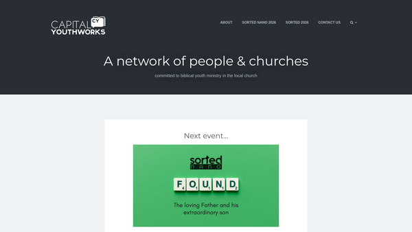 Screenshot of the Capital Youthworks website