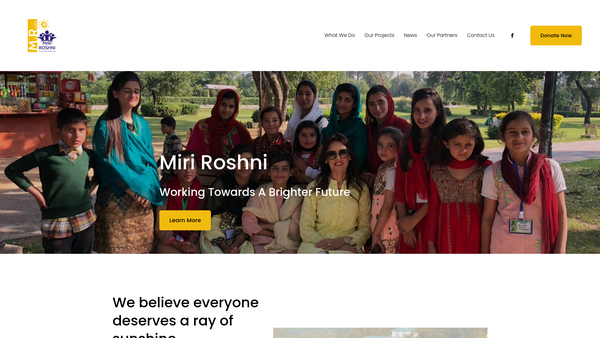 Screenshot of the Miri Roshni website