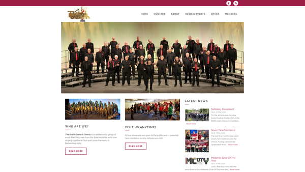 Screenshot of the East Midlands Barbershop Harmony Club website