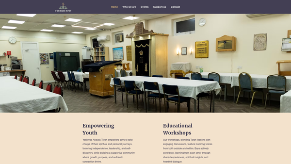 Screenshot of the Yeshivas Ahavas Torah website