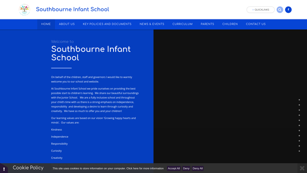 Screenshot of the Southbourne Primary Schools Parent Teacher Association website