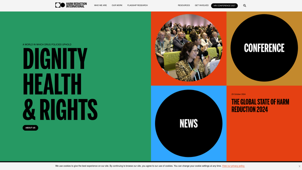 Screenshot of the Harm Reduction International website