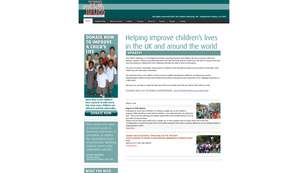 Screenshot of the The Father's Blessing website