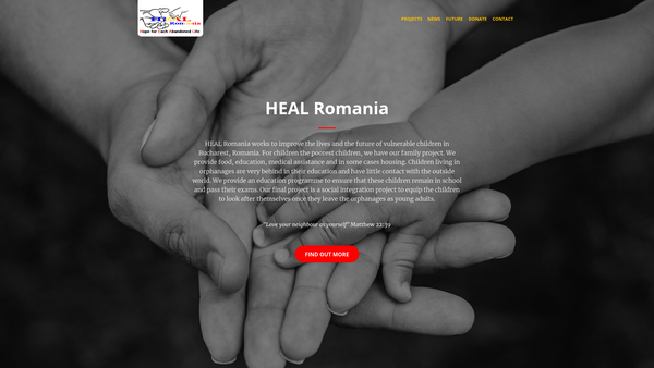Screenshot of the Heal Romania website