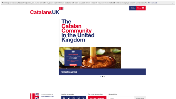 Screenshot of the Catalans UK website