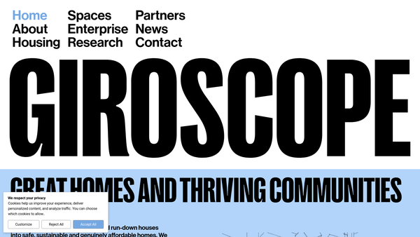 Screenshot of the Giroscope Limited website