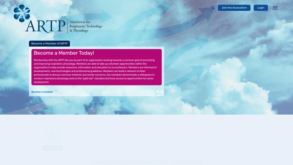 Screenshot of the Association For Respiratory Technology And Physiology website
