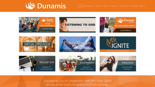 Screenshot of the The Dunamis Fellowship Trust website