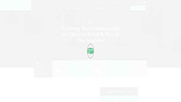 Screenshot of the The Muslim Welfare Association Of Chesterfield And North Derbyshire website