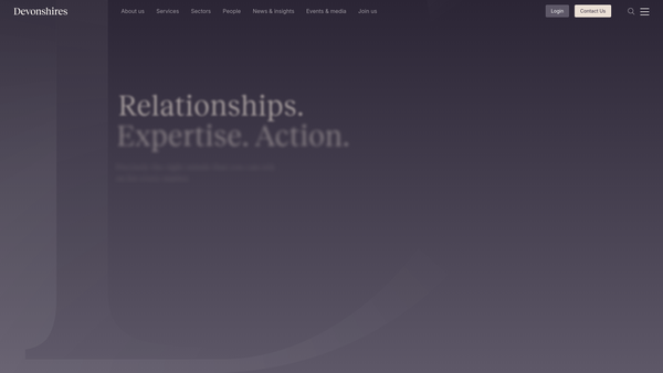 Screenshot of the The Devonshires Foundation website
