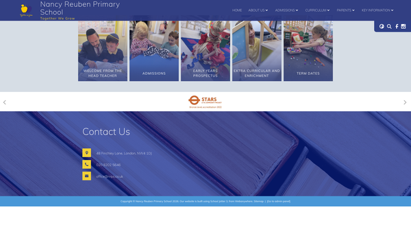 Screenshot of the Nancy Reuben Primary School website