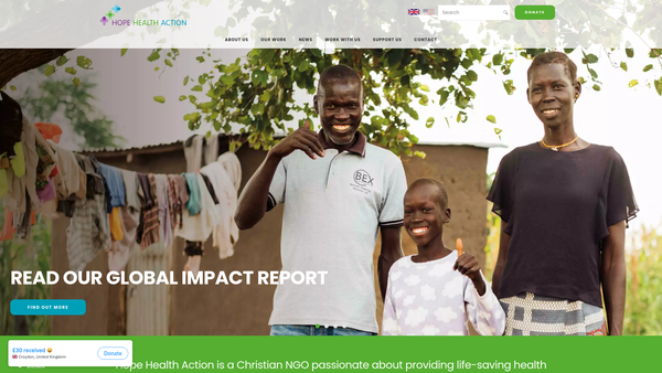 Screenshot of the Haiti Hospital Appeal website
