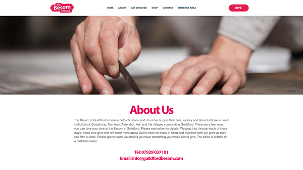 Screenshot of the Guildford Besom website