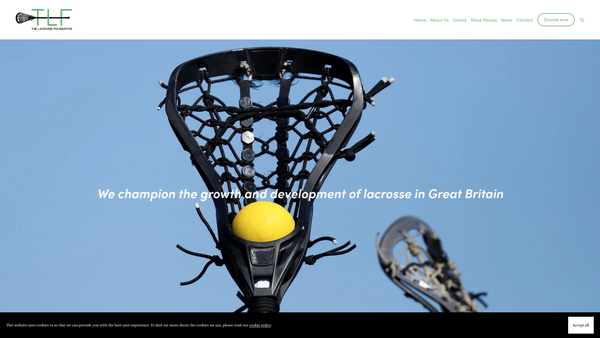 Screenshot of the The Lacrosse Foundation website