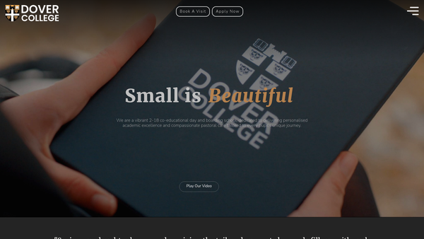 Screenshot of the Dover College Scholarship And Prize Fund website