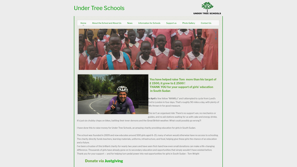 Screenshot of the Under Tree Schools website
