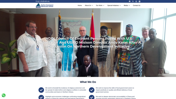 Screenshot of the Niger Delta Development Initiative website