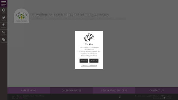 Screenshot of the St Swithuns C Of E Primary School Fund website