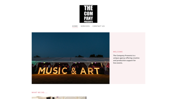 Screenshot of the The Company Presents Limited website
