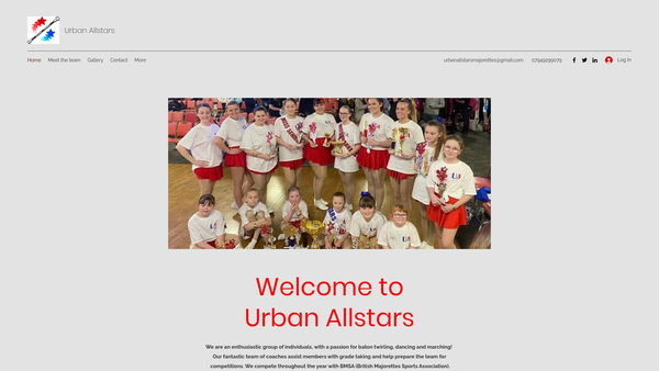 Screenshot of the Urban Allstars website