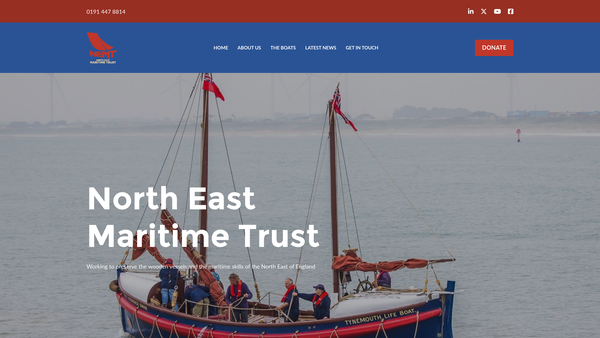 Screenshot of the North East Maritime Trust website