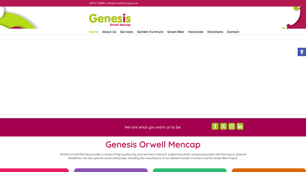 Screenshot of the Orwell Mencap website