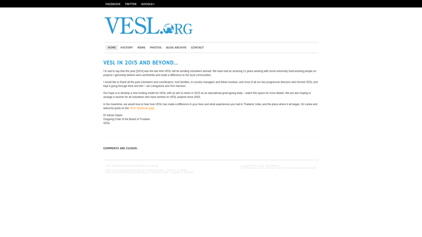 Screenshot of the Volunteers For Educational Support And Learning (Vesl) website