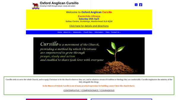 Screenshot of the Anglican Cursillo In The Diocese Of Oxford website