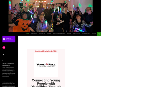 Screenshot of the Young And Free website