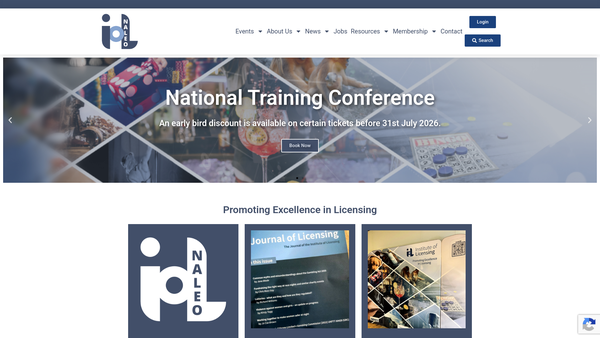 Screenshot of the The Institute Of Licensing website