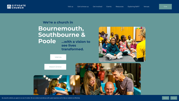 Screenshot of the Citygate Church website