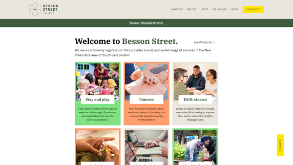 Screenshot of the Besson Street Trust website