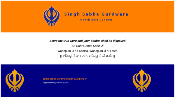 Screenshot of the Singh Sabha Gurdwara North East London website