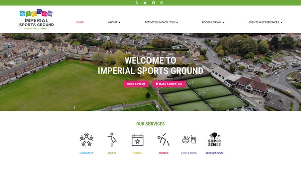 Screenshot of the South Bristol Sports Centre website