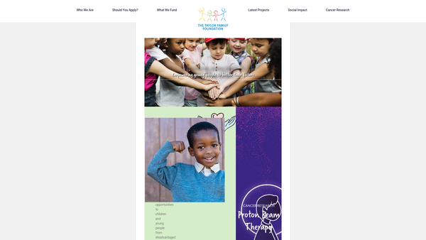 Screenshot of the The Taylor Family Foundation website
