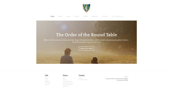 Screenshot of the The Order Of The Round Table In England website