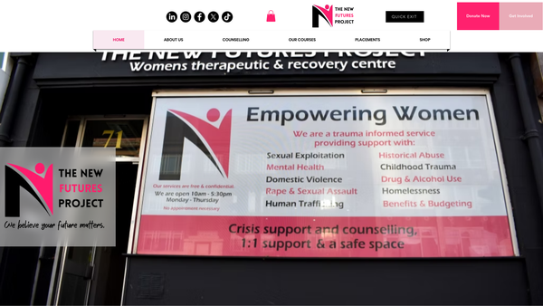 Screenshot of the New Futures Project website