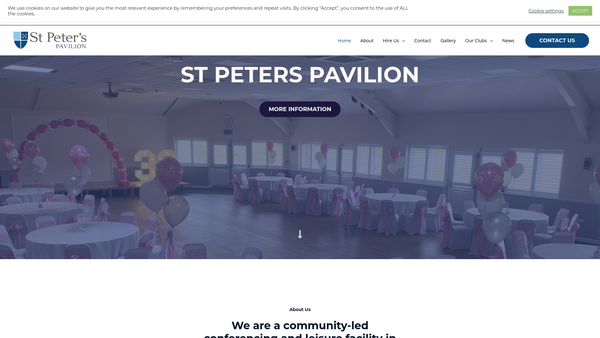 Screenshot of the St Peter's Pavilion Limited website