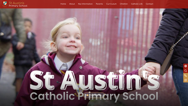 Screenshot of the St Austin's School Parent Teacher Association website