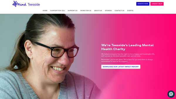 Screenshot of the Teesside Mind Limited website